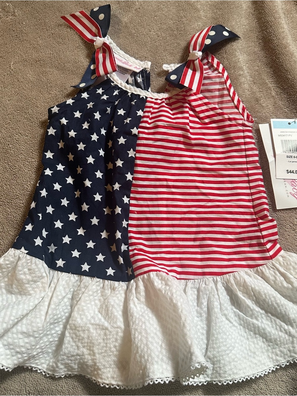 Gymboree Navy, Red & White Patriotic Star-Stripe Tank Dress